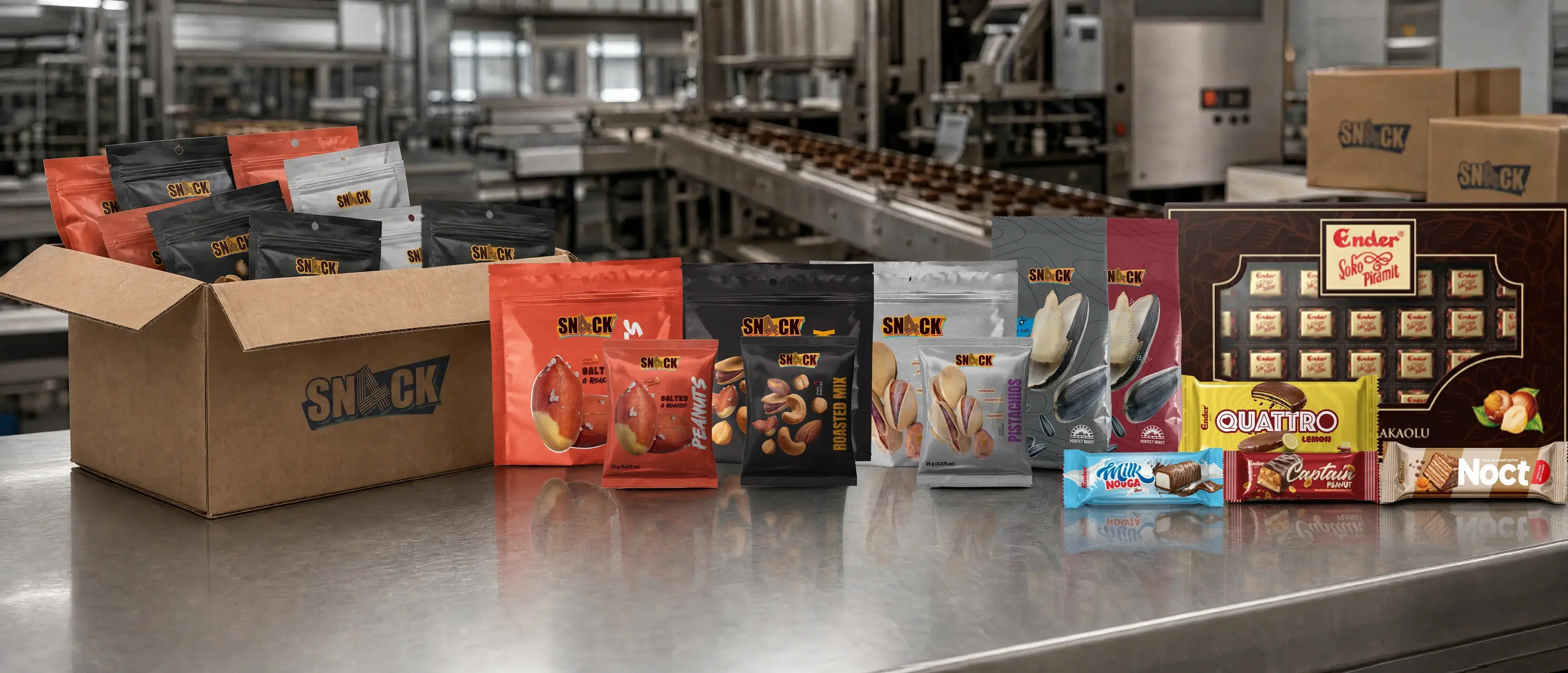 Ender Chocolate industrial confectionery and B2B OEM / Private Label chocolate manufacturing: Private Label Food Nuts Chocolate